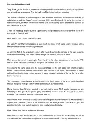 Iron Man Helmet Facts: The Mark VII