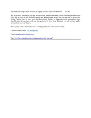 Calaméo - Datastage Online Training by highly qualified professional ...