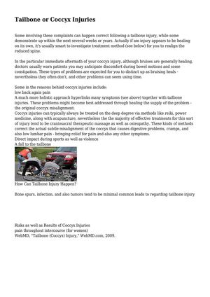 Tailbone or Coccyx Injuries