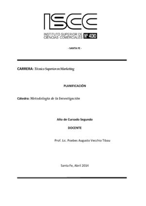 Programa de la Cátedra de Metodología de la investigación