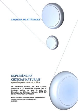 CARTILHA DE PRÁTICAS EXPERIMENTAIS: CIÊNCIAS NATURAIS