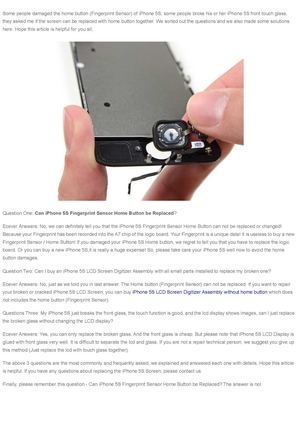 Can iPhone 5S Fingerprint Sensor Home Button be Replaced?