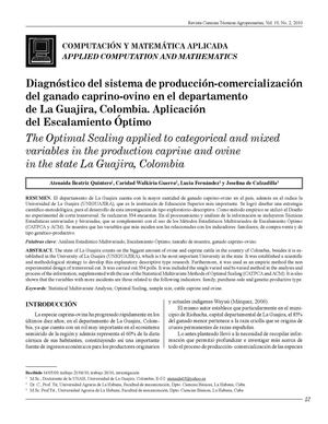 Diagnóstico del sistema de producción-comercialización  del ganado caprino-ovino