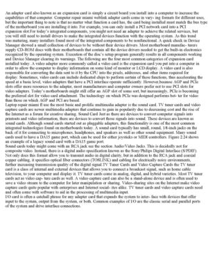 Article about Adapter Cards, Multimedia, sound card and tv tuner cards