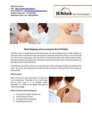 Mole Mapping and screening in the GP Dublin