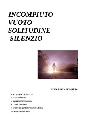 VUOTO INCOMPIUTO SILENZIO SOLITUDINE