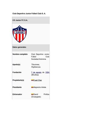 cluda deportivo junior futbol clud