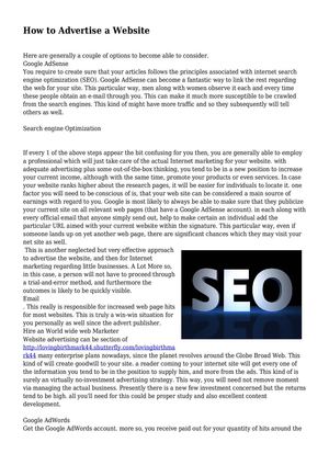 How to Advertise a Website