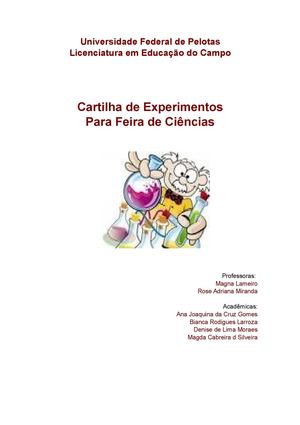 Cartilha de Experimentos Para Feira de Ciências