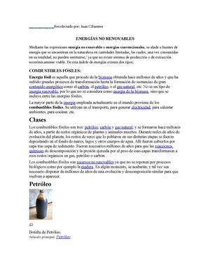 ENERGÍAS NO RENOVABLES