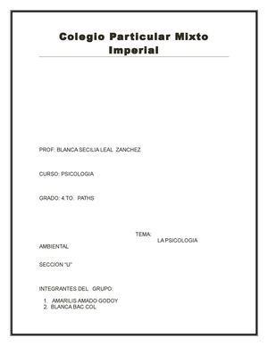 PSICOLOGÍA  AMBIENTAL