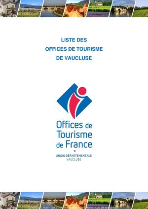 Liste des Offices de Tourisme de Vaucluse