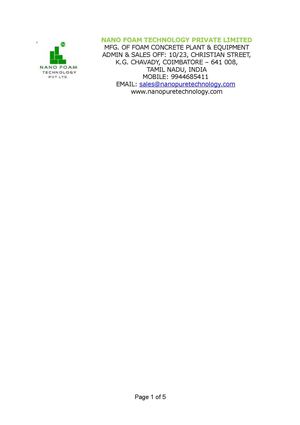 Foam Concrete Machines