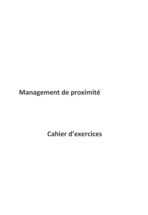 Cahier d'exercices formation management