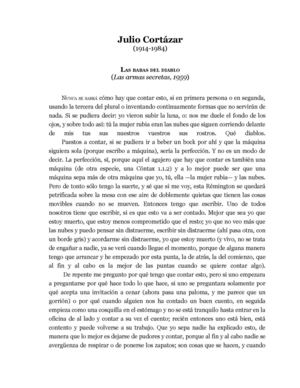 Julio Cortázar. Cuento