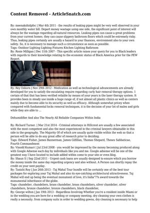 Content Removed - ArticleSnatch.com