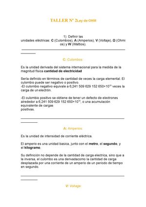 Taller 2 Ley de Ohm