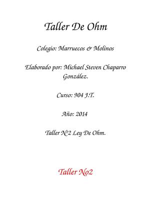 Taller Ley De Ohm