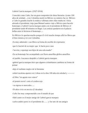 MUERTE DE GABRIEL GARCÍA MARQUEZ