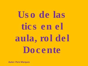 las tic en el aula, pere marques