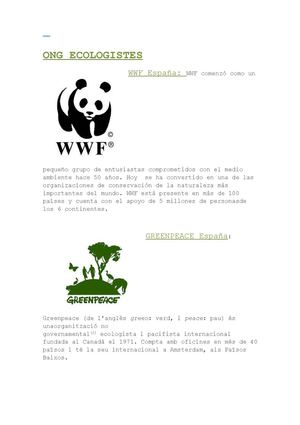 ONG Ecologistes