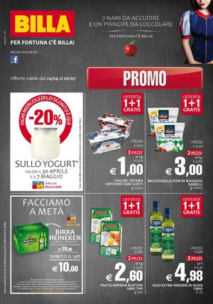 Volantino Billa Supermercati dal 24 aprile al 6 maggio 2014