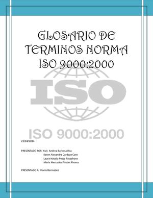 GLOSARIO DE TERMINOS NORMA ISO 9000