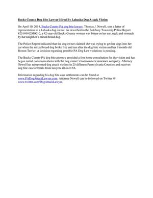 Bucks County PA Dog Bite Lawyer