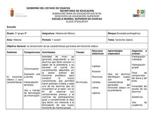 planeacion de historia con cuadernia