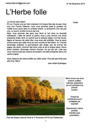 L'Herbe folle - N° 00 - décembre 2013