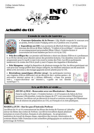 Info CDI n°12 (avril 2014)
