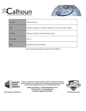 Enduring engagement yes, episodic engagement no: lessons for SOF from Mali