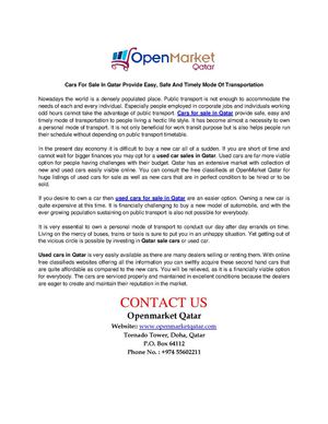 Used Cars For Sale In Qatar