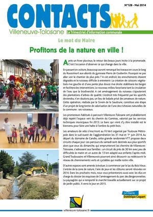 Journal municipal de Villeneuve-Tolosane : Contacts n°128 de mai 2014