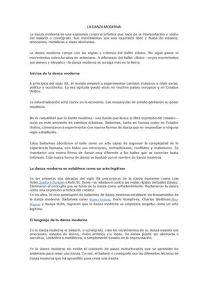 LA DANZA MODERNA