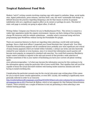 Tropical Rainforest Food Web