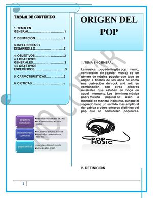 periódico sobre la historia del pop