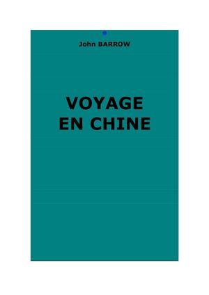 Barrow, John : Voyage en Chine