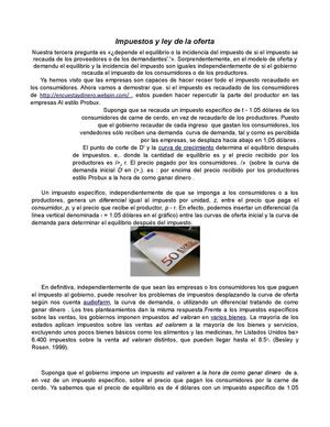 Impuestos y ley de oferta
