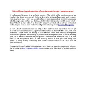 Petrosoft has c store and gas station software that makes inventory management easy