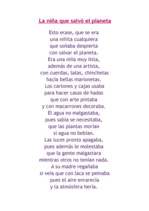 La niña que salvó el planeta