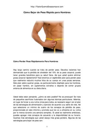 Tips para bajar adelgazar rapido para hombres