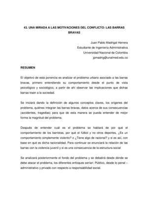 Barras bravas motivaciones