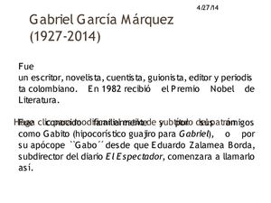 Una pequeña historia para tan gran escritor