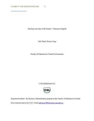 Guide 1 english of business