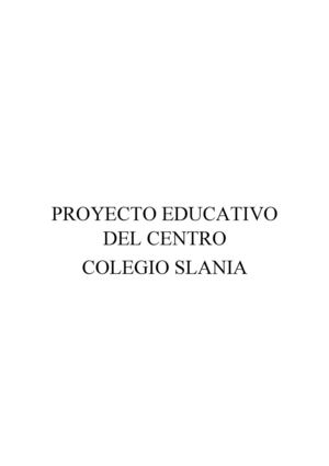Proyecto educativo del centro Slania
