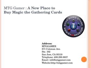MTG Gamer: A New Place to Buy Magic the Gathering Cards