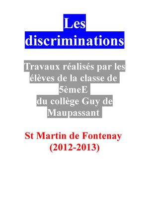 Les discriminations (5E - 2012-2013)