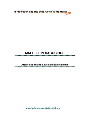 Atouts des arts de la rue en territoire urbain - Mallette pédagogique