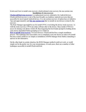 Installation of cwm recovery